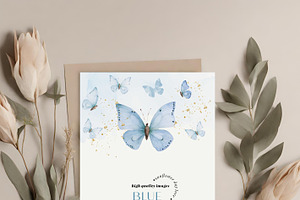 Blue And Gold Butterflies Clipart