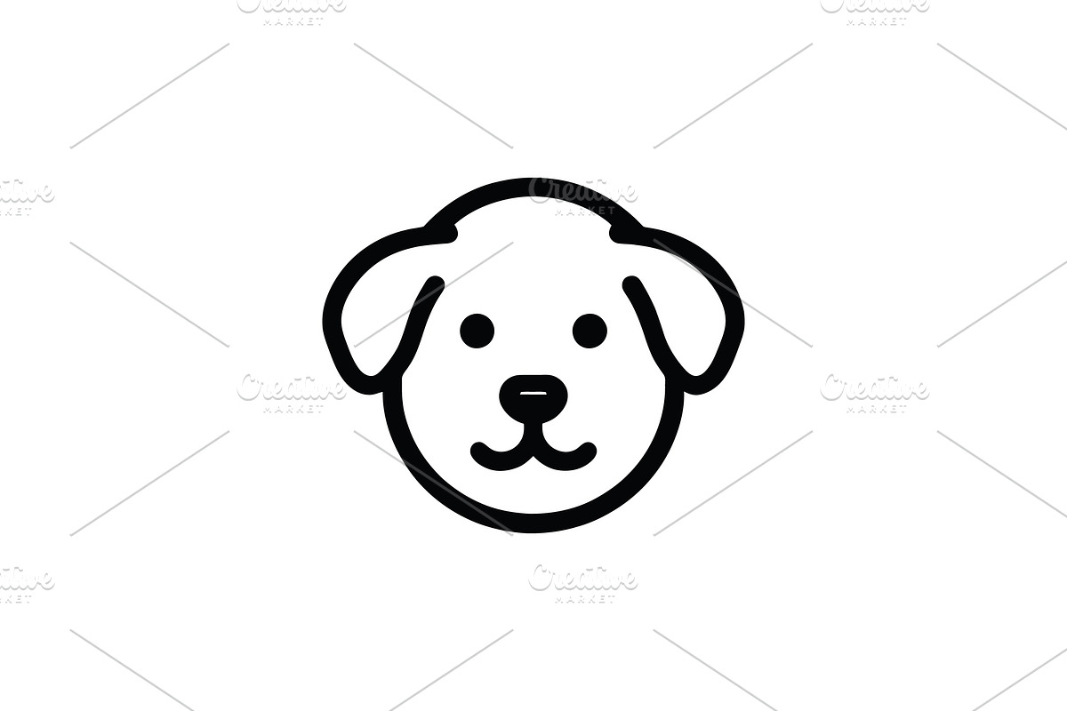 Dog face simple graphic vector logo, a Branding & Logo Template by Vectorium Studio (Photo 2 of 2)