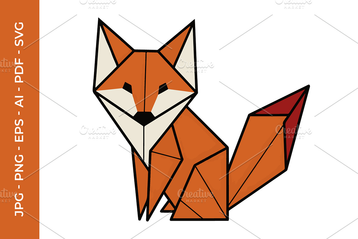 Elegant origami fox illustration, an Animal Illustration by nandinigraphics (Photo 1 of 3)