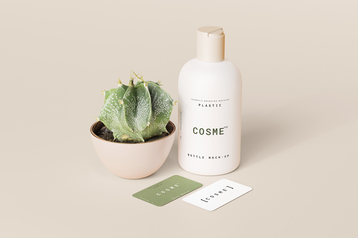 Disc Top-Cap Cosmetic Bottle Mockups, a Cups & Container Mockup by pmvch (Photo 9 of 15)