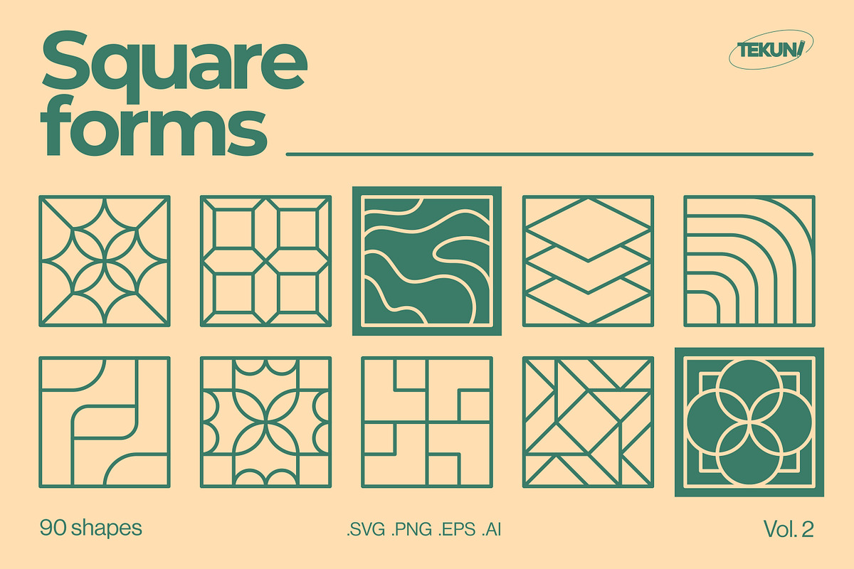 Square Forms Vol 2, an Outline Icon by Tekuni (Photo 1 of 12)