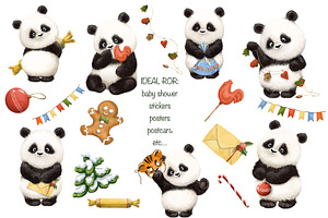 Christmas Panda Clipart