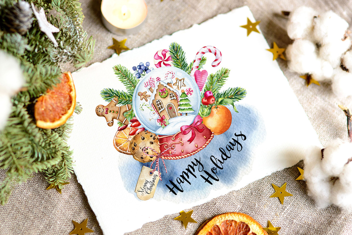 Watercolor Christmas Gingerbreads, a Food Illustration by SimpleWishesArt (Photo 5 of 11)
