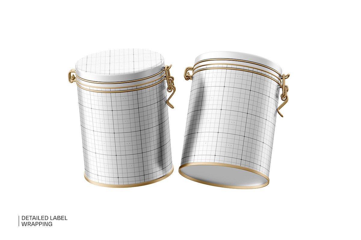 Tin Jar With Locking Lid Mockup, a Cups & Container Mockup by Ram Studio LLC (Photo 10 of 14)