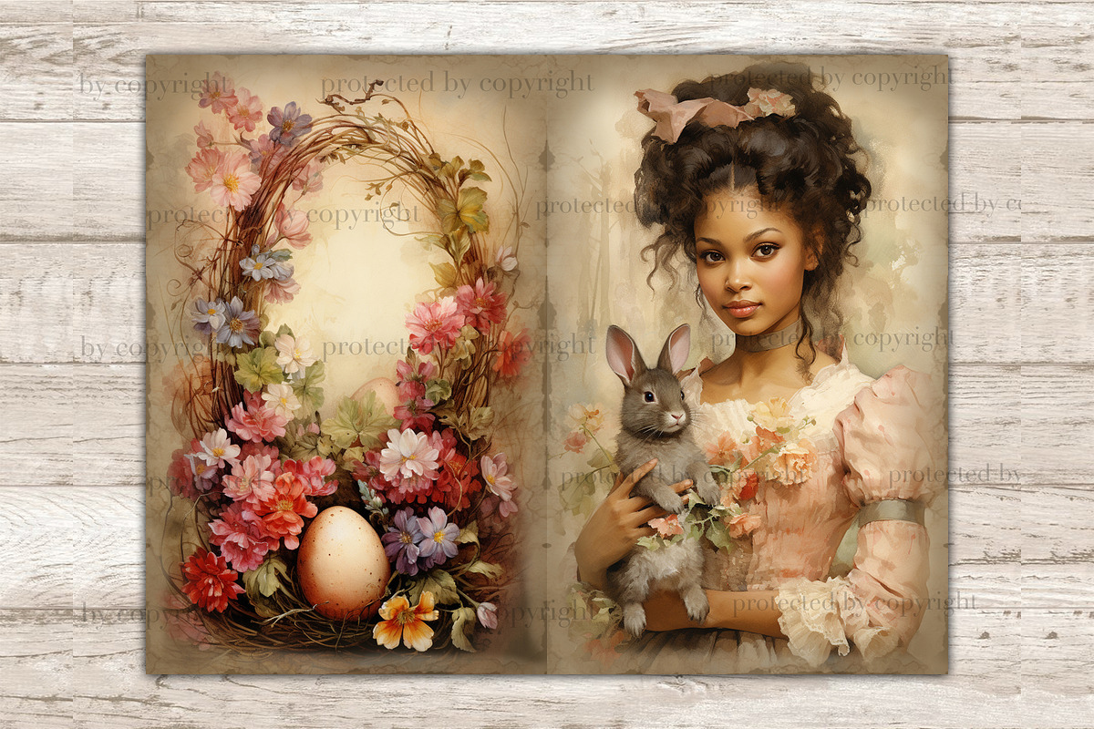 Victorian Easter Junk Journal Kit, a Seasonal Illustration by GlamArtZhanna (Photo 4 of 10)