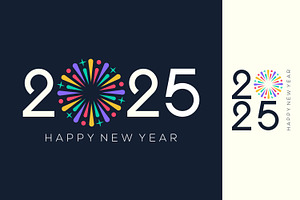 2025 Happy New Year design vector.