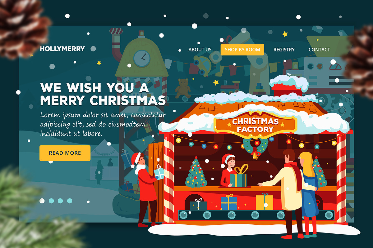 Merry Christmas cards, gift factory, a Person Illustration by WalnutBird (Photo 3 of 4)