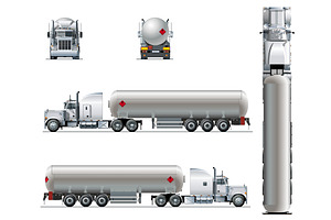 Vector realistic tanker truck