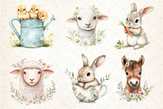 Spring Farm Animals Clipart, an Illustration by Dream Creation (Thumbnail 3 of 5)