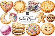 Cookie Watercolor Clipart PNG, an Illustration by SinaCreation (Thumbnail 1 of 5)