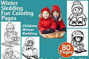 Winter Sledding Fun Coloring Pages F, an Animal Illustration by martinblan (Thumbnail 1 of 4)