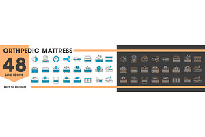 Bed orthopedic memory mattress, a Healthcare Illustration by Vector Tradition