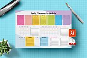 Daily Home Cleaning Schedule, a Stationery Template by Graphic Template (Thumbnail 1 of 2)