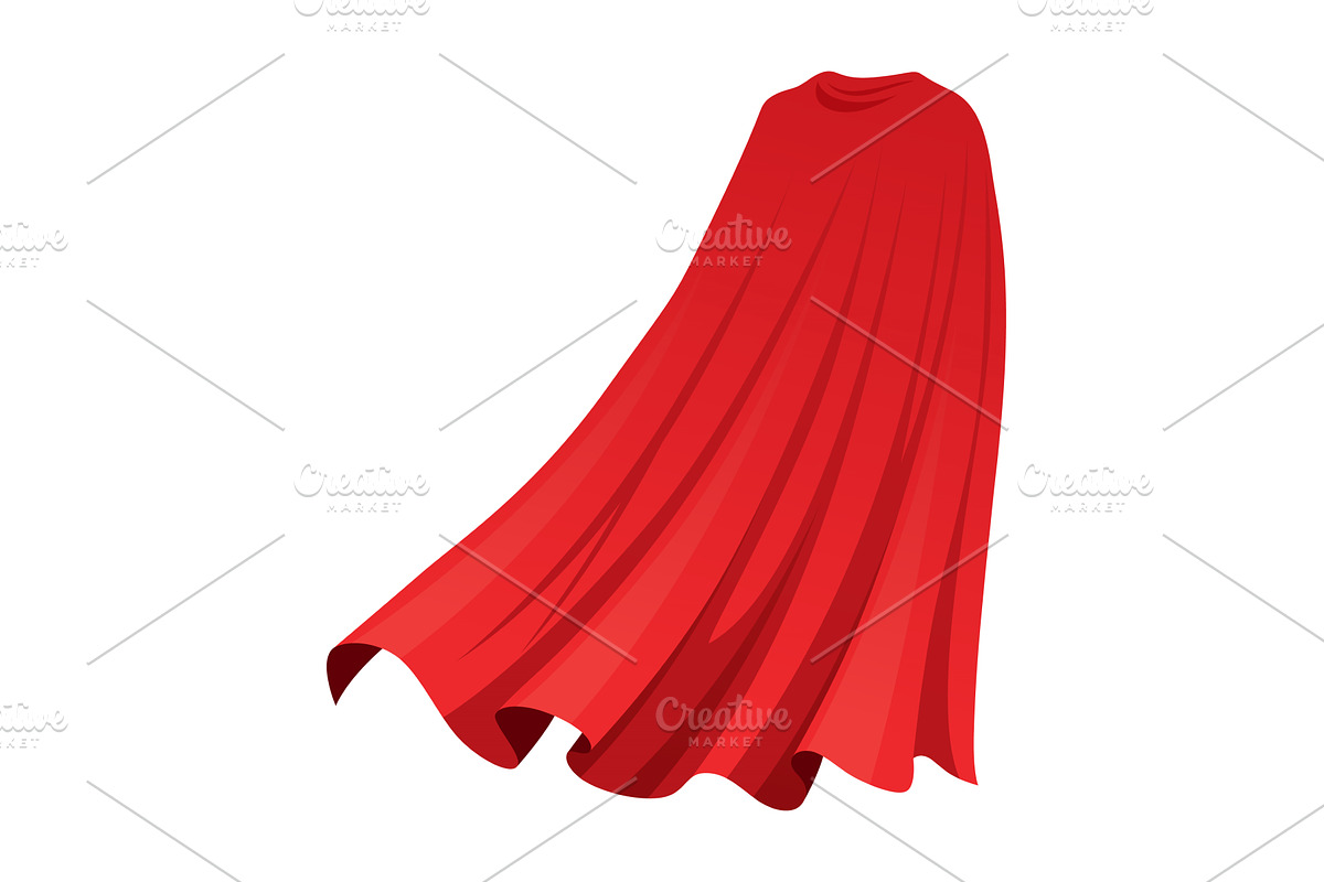 Superhero red cape in back, an Object Illustration by Things for designers