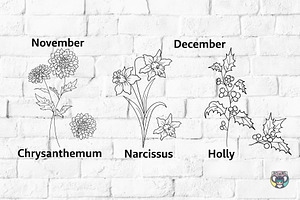 Birth Month Flowers Svg Bundle