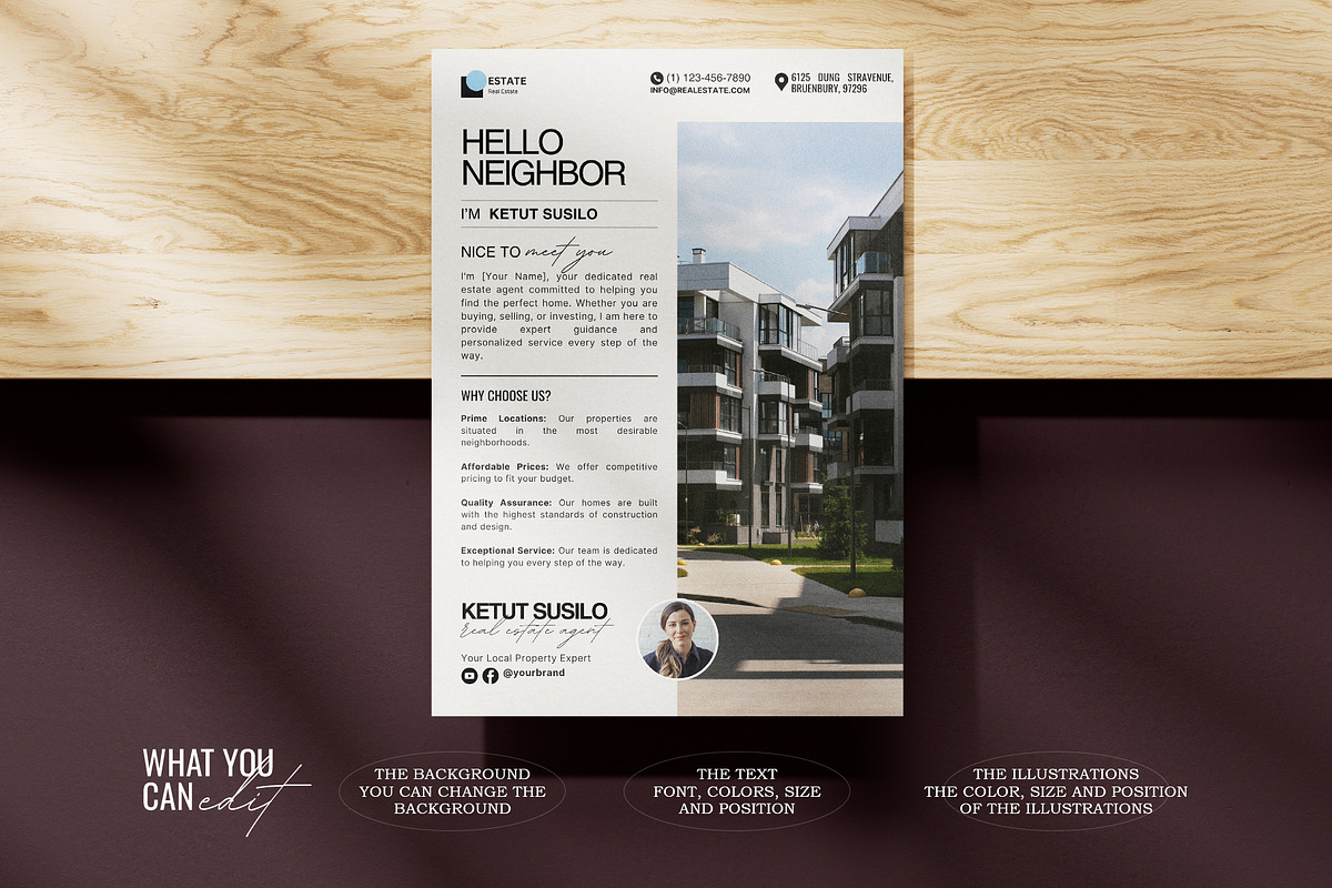 Real Estate Agent Intro letter, a Flyer Template by Prapti Design (Photo 2 of 10)