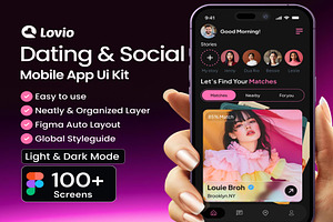 Lovio Dating - Social Mobile UI Kit, an UI Kit Template by Lumina_ui_ux202
