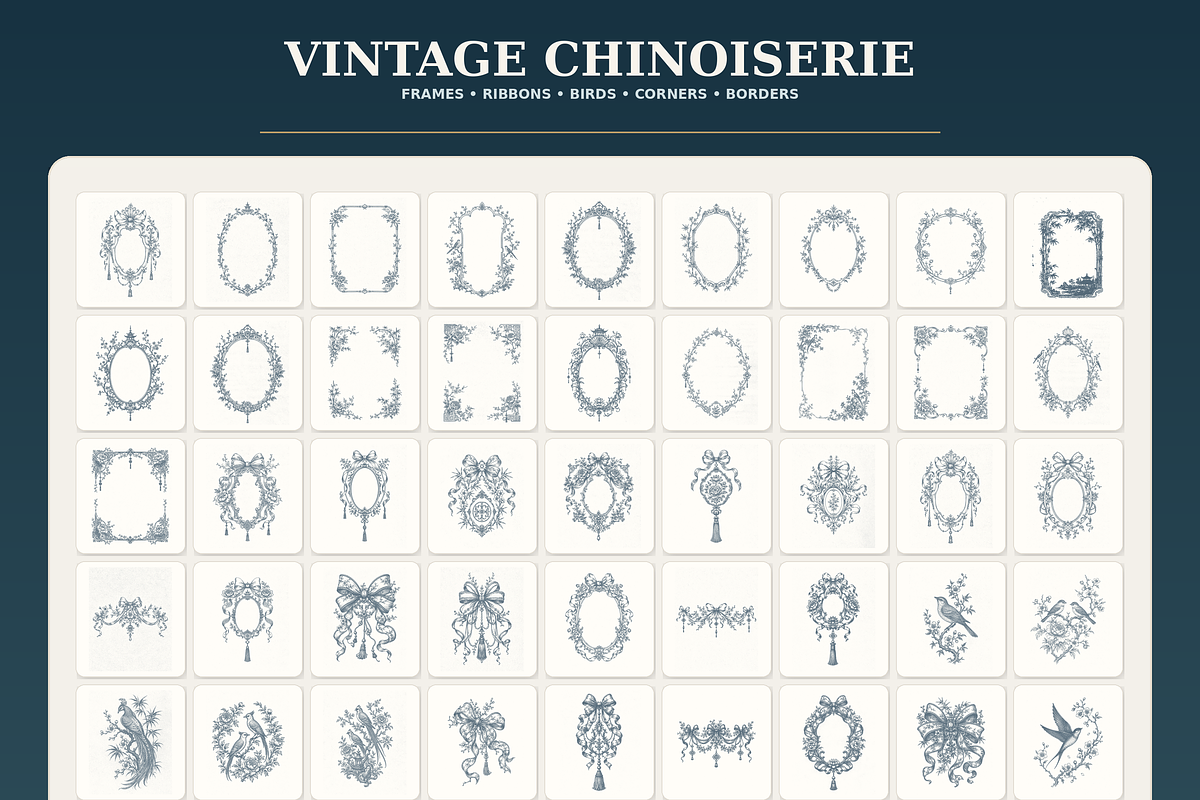 Vintage Chinoiserie clipart, a Decorative Illustration by HeavensStar (Photo 10 of 10)