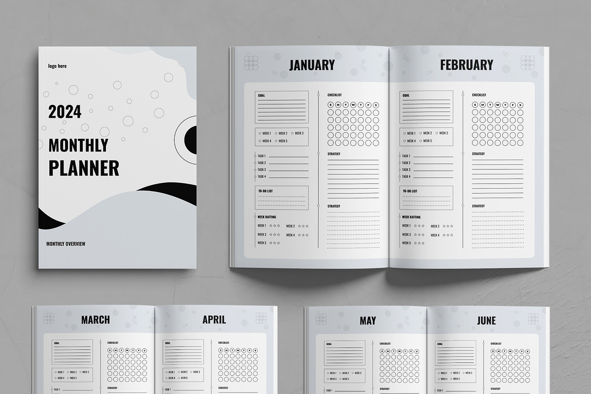 Monthly Planner, a Stationery Template by MightyDesign (Photo 3 of 7)
