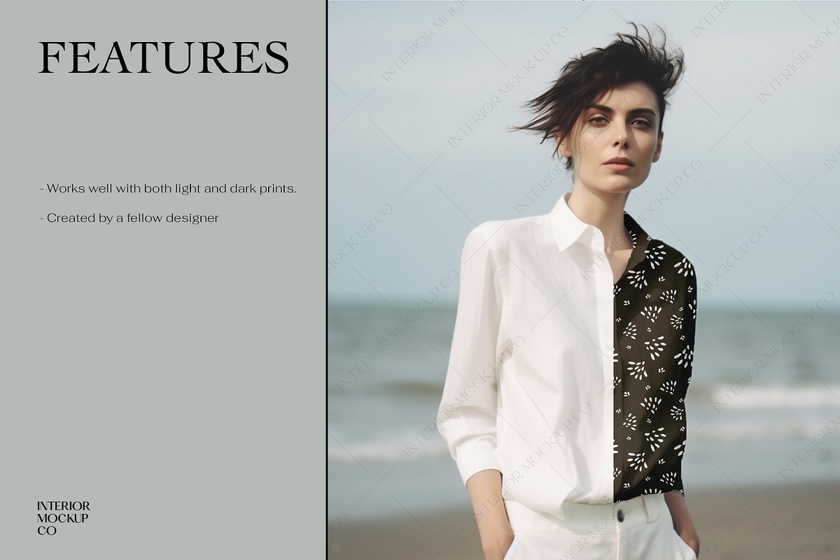 Fashion Editorial Pattern Mockup, a Shirt Mockup by Interior Mockup Co (Photo 3 of 3)