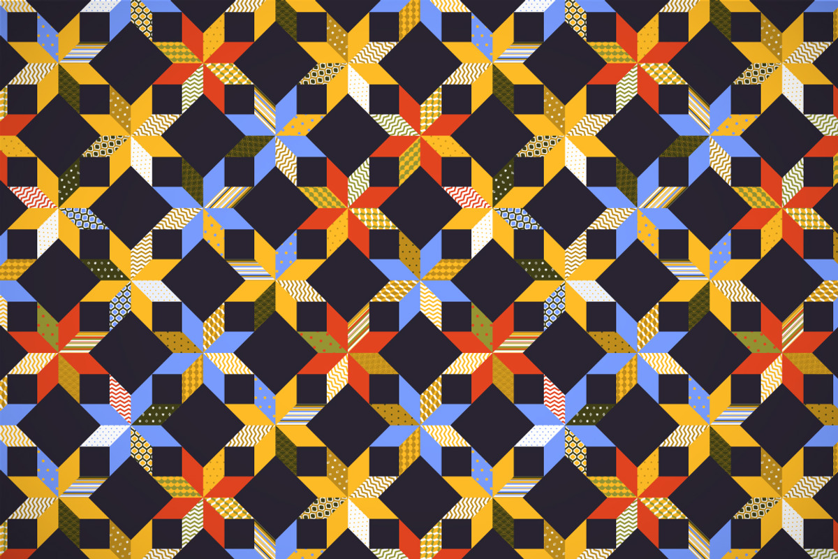 Star shape quilt samless pattern, a Background Graphic by Natalyon