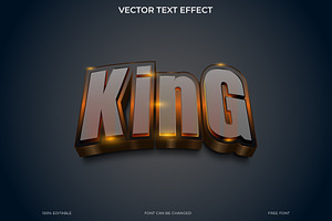 3D King Text Effect EPS Vector