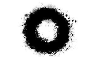 Round frame made of blots. Paint, a Texture Illustration by Nenahliadava Design