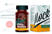 Amber Pills Box And Bottle Mockup, a Packaging Mockup by Reformer Mockup (Thumbnail 1 of 6)