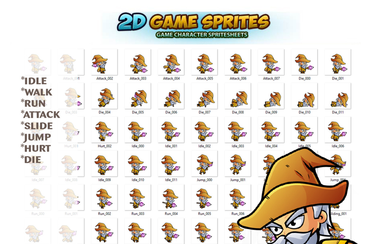 Wizards 2D Game Sprites Set, an Illustration by DionArtworks