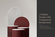 5 Podium with Transparent Background, a Background Graphic by faustudio (Thumbnail 1 of 7)