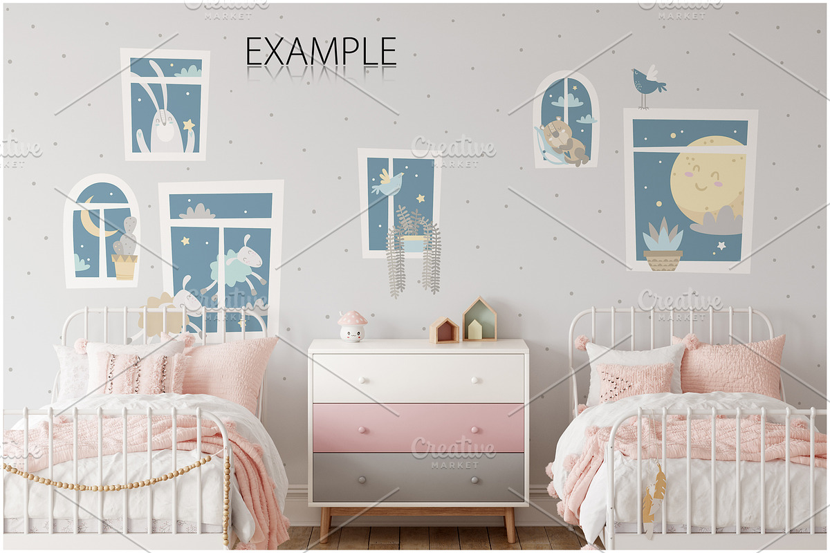 Kids Frames & Wall Mockup Bundle - 6, a Print Template by Yuri-U (Photo 5 of 28)
