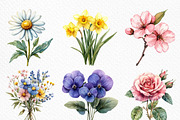 Watercolor Bouquet Clipart, an Illustration by Craft Nest (Thumbnail 5 of 6)