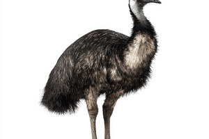 Juvenile Emu Bird Profile View White, an Arts & Entertainment Photo by Pixeness Studio