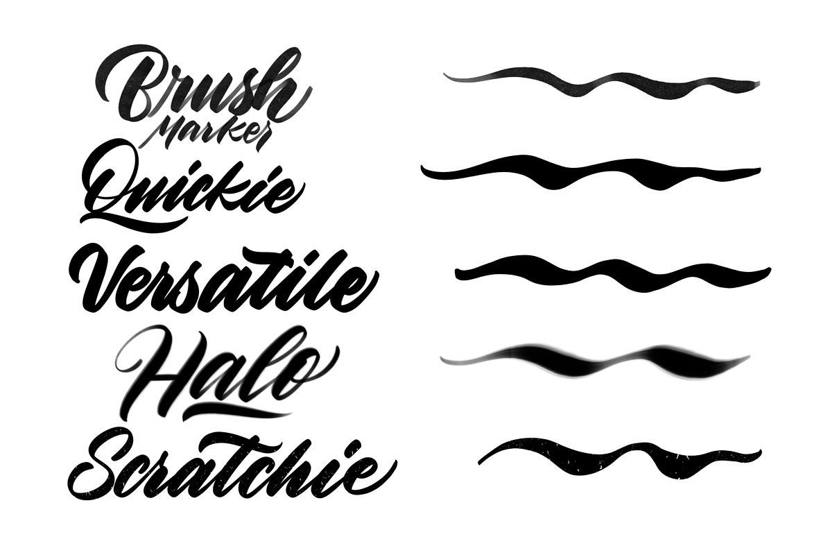 Procreate Lettering Brush Pack 1, a Brush Add-On by Cynlop Ink (Photo 2 of 10)