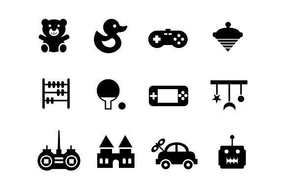 12 Toy And Game Icons