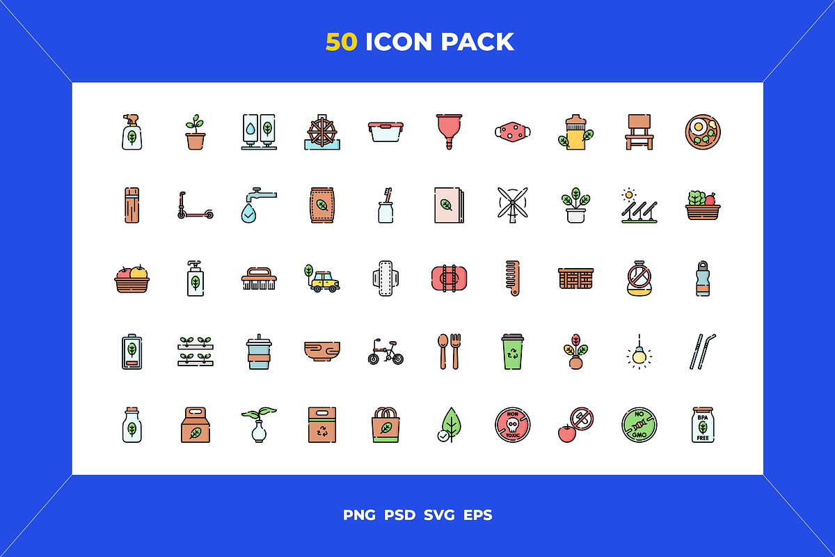 50 Eco friendly product icons, an Icon by Wencory (Photo 1 of 2)