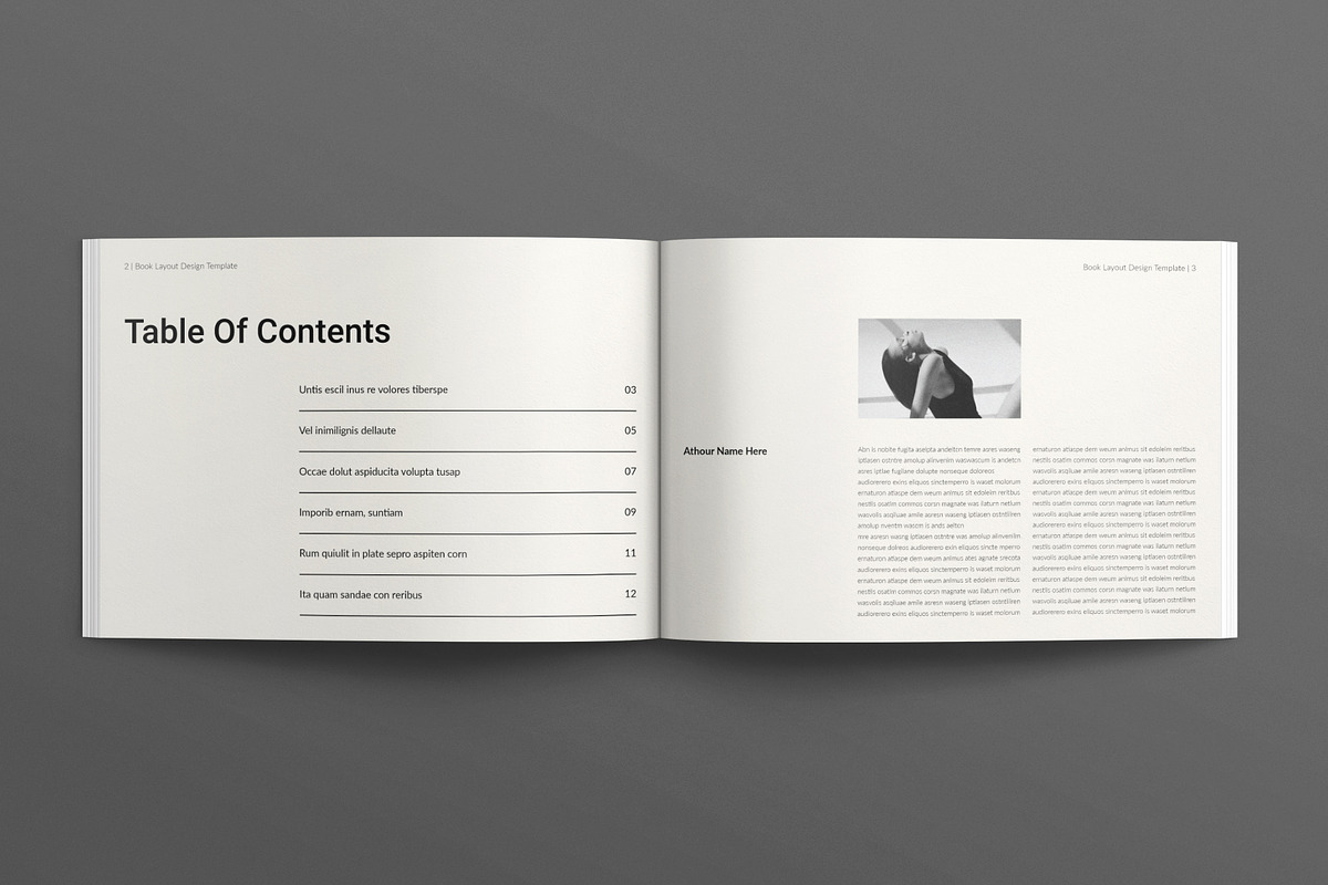 Minimal Book Layout Template Design, a Brochure Template by E-Type