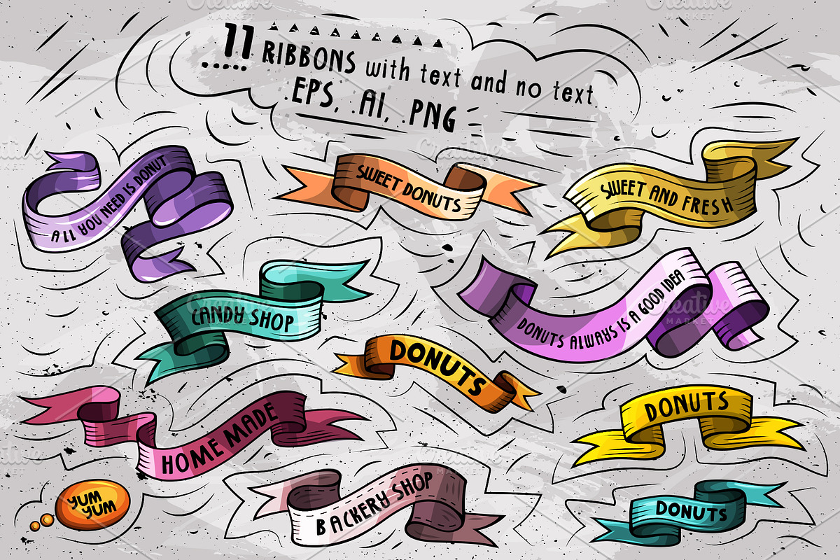Donuts Cartoon Vector Objects Set, an Object Graphic by BALABOLKA (Photo 4 of 4)