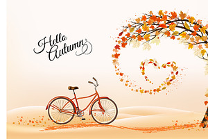 Autumn nature background vector