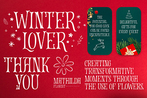 50% Winter Lover - Curly Serif Font