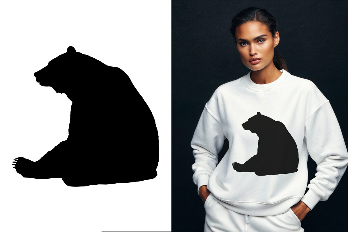 Wild Bear Silhouette Wildlife Animal, an Animal Illustration by Unique Design Team (Photo 4 of 5)