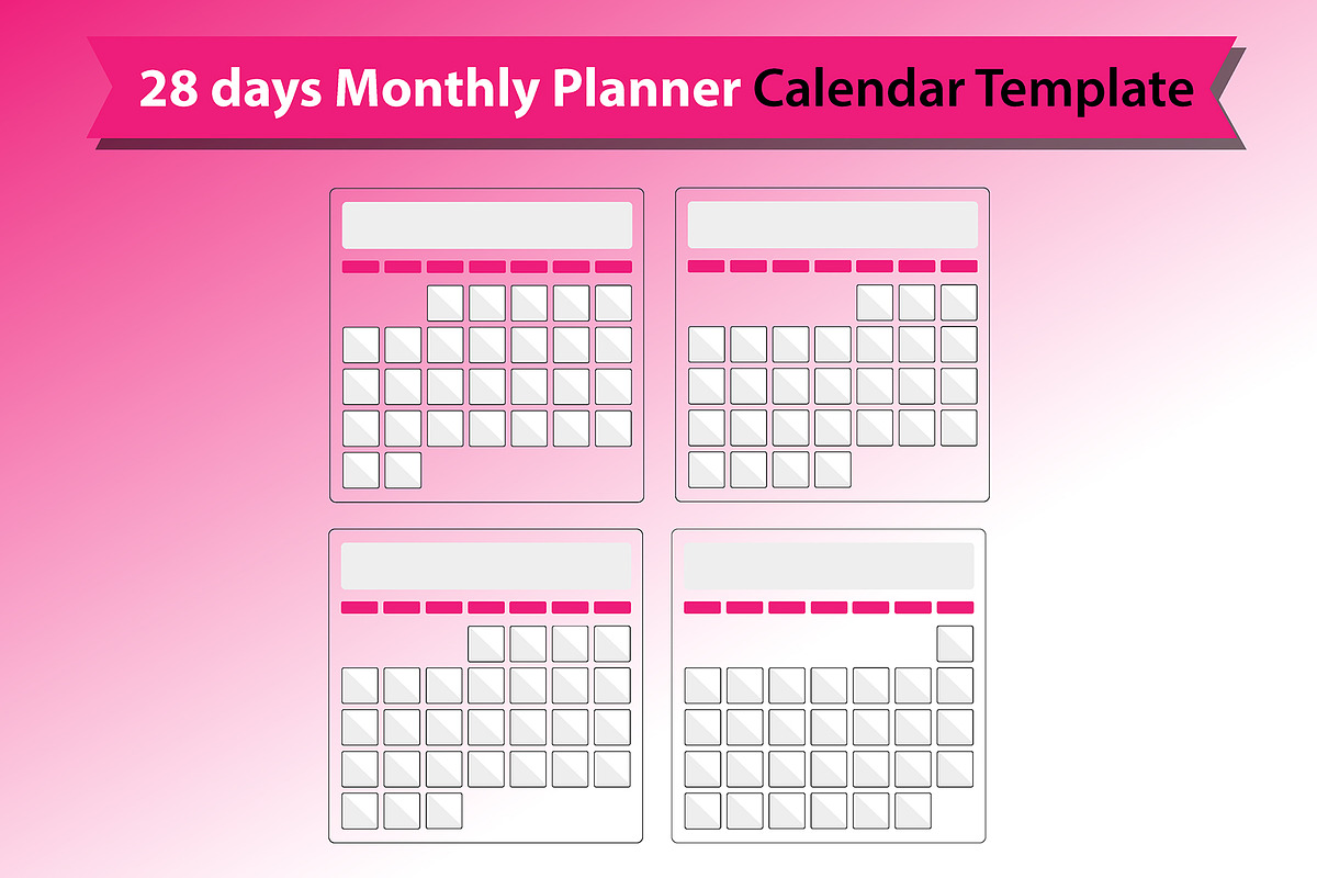 Monthly Planner Calendar Template, a Stationery Template by VL Shop (Photo 2 of 7)