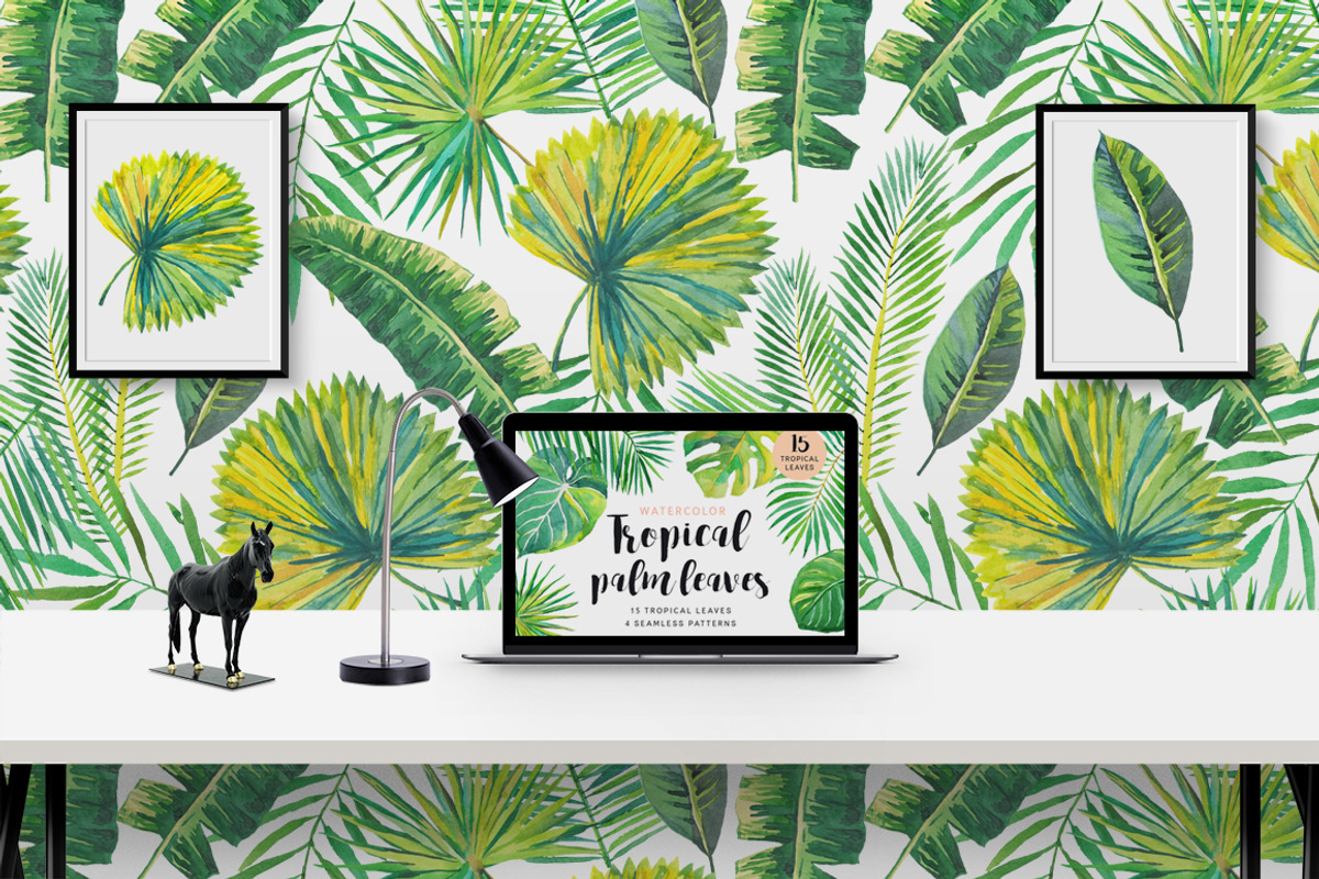 Tropical palm leaves, an Illustration by OJardin (Photo 3 of 8)