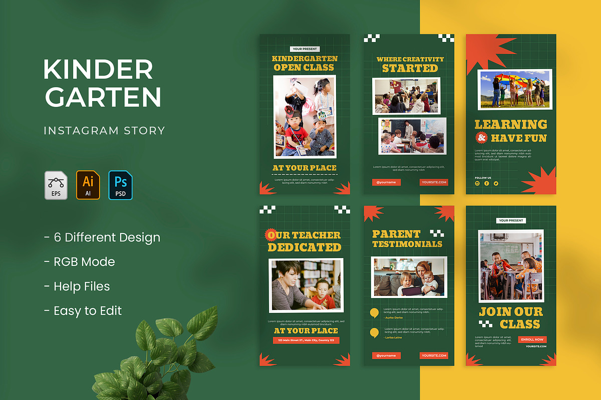 Kindergarten School - Instagram Stor, a Print Template by VUNIRA