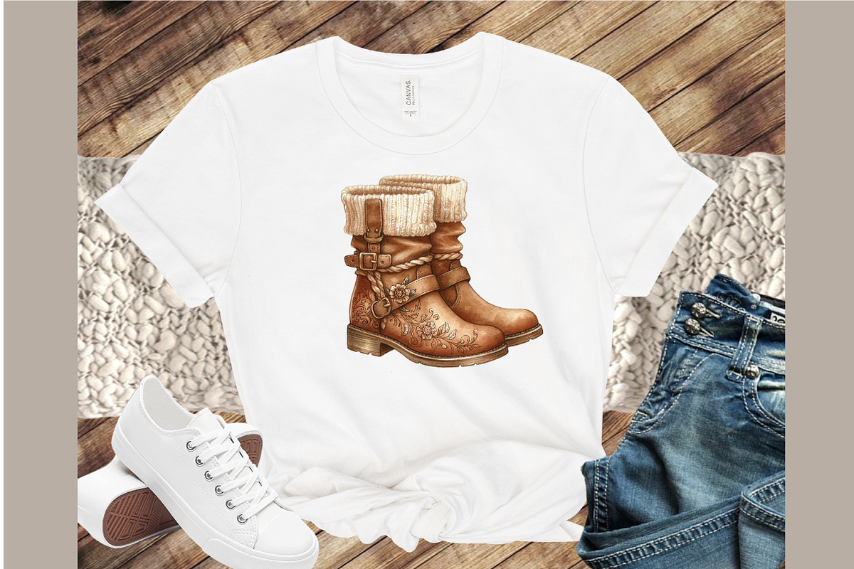 Watercolor Boho Boots Clipart, an Illustration by Sublimation Artist (Photo 4 of 6)