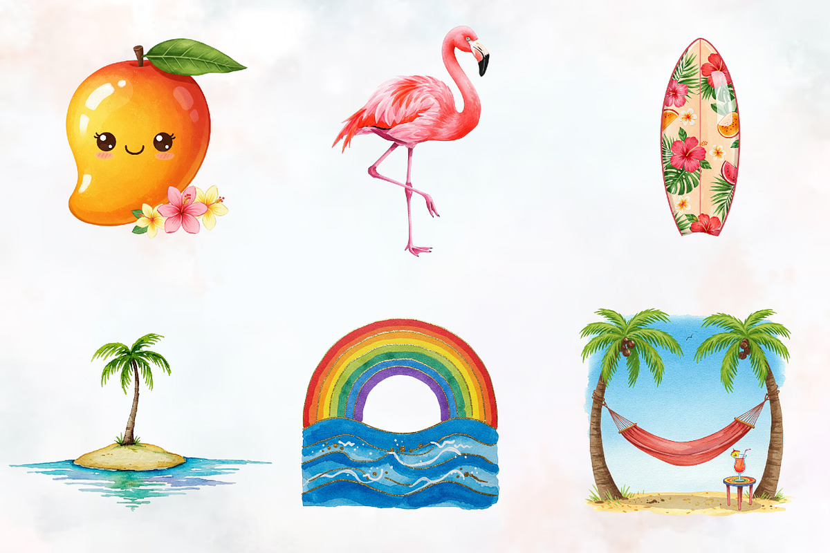 Happy Summer Clipart, an Illustration by RobertsArt (Photo 5 of 7)