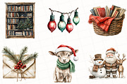Watercolor Rustic Christmas Clipart, an Illustration by OK Design (Thumbnail 4 of 5)