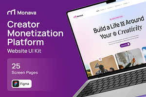 Monava - Creator Monetization UI Kit, a Landing Page Template by Agensip Design Agency