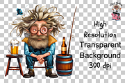 Quirky Old Fisherman Clipart PNG, a Graphic by Clipart Bloom (Thumbnail 9 of 13)