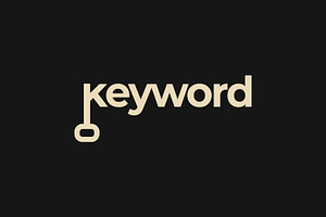 Key keyword logo text vector design